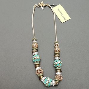 Bnwt teal & gold necklace